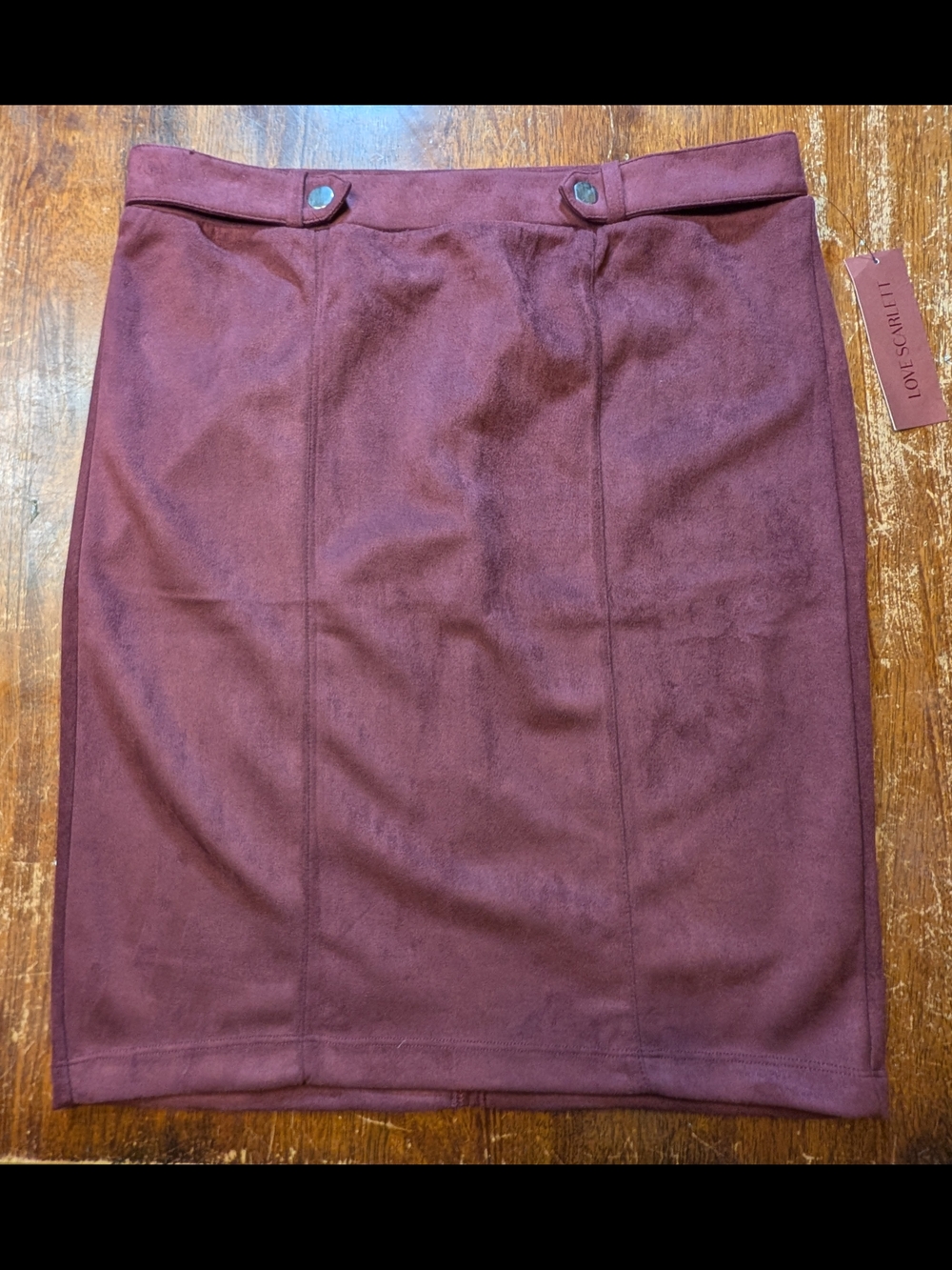 Love Scarlett Plum Soft Straight Skirt Womens Large Casual Business Cocktail NWT